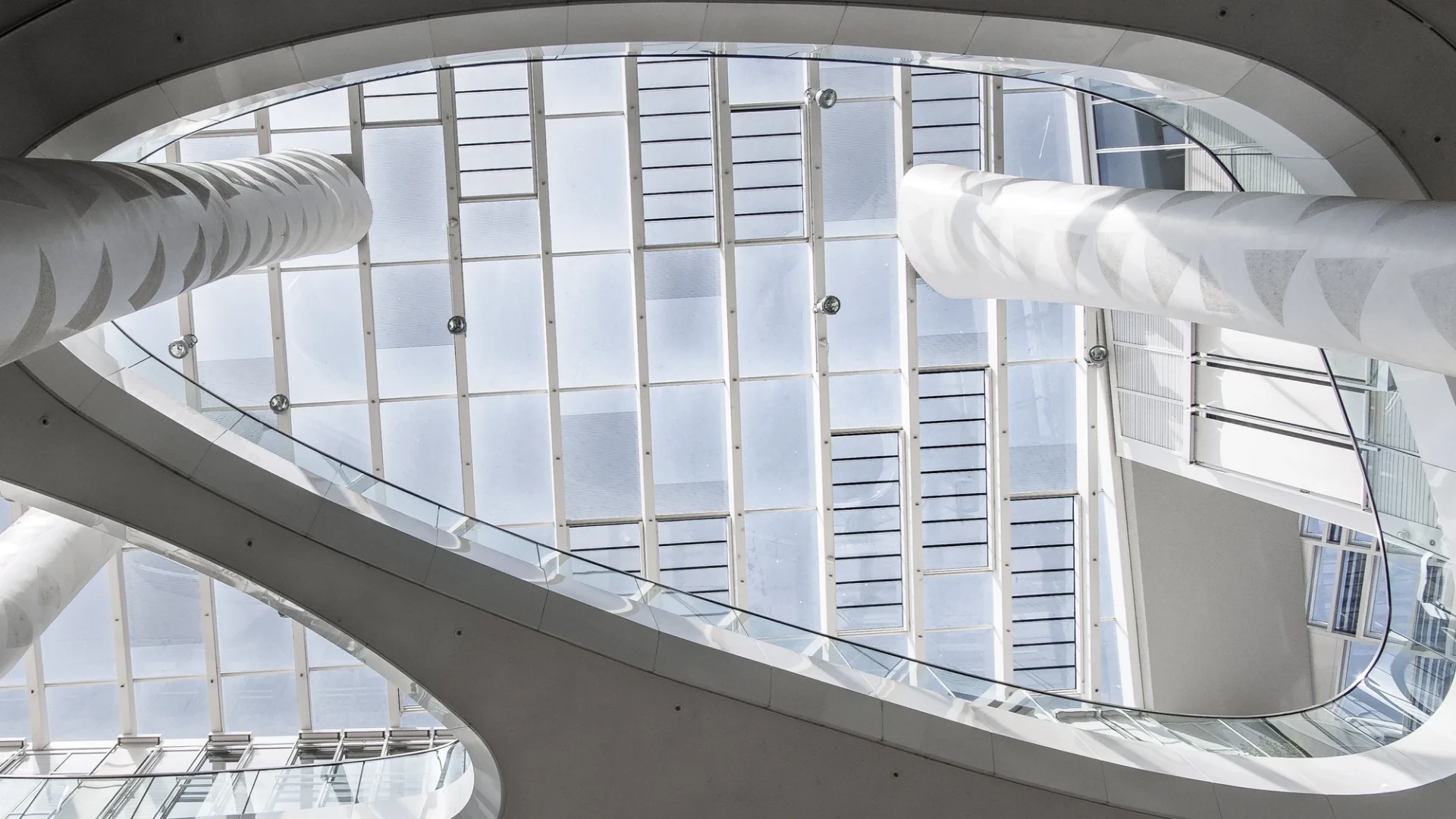 A view out of a skylight installed in a building
