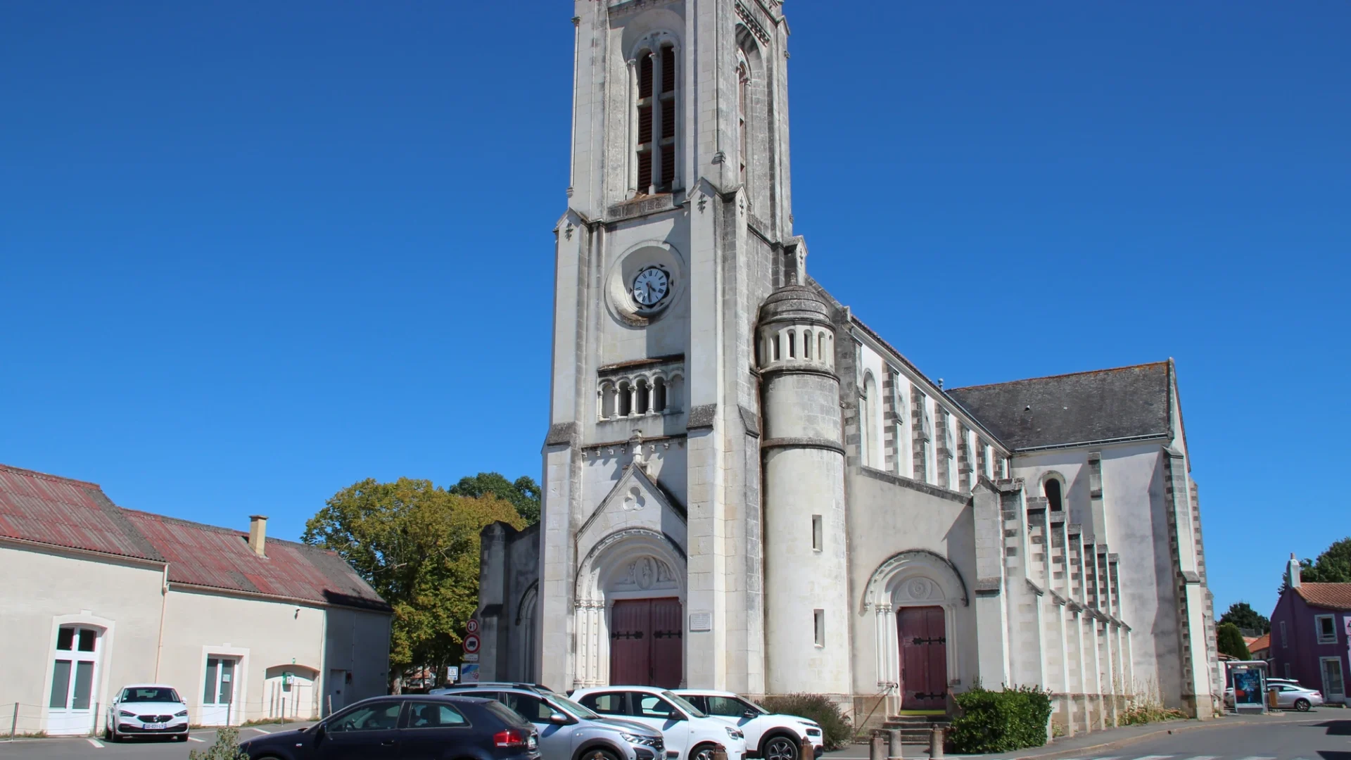 Stone church with asphalt roof