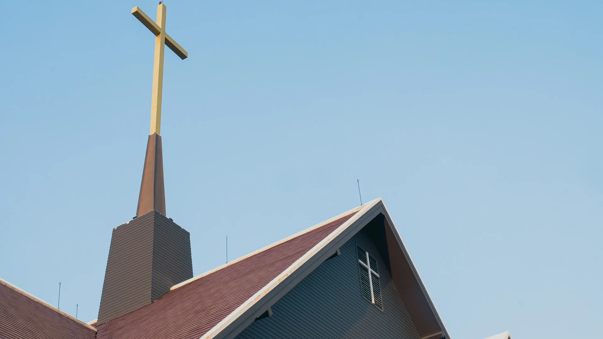 Church roof with large cross