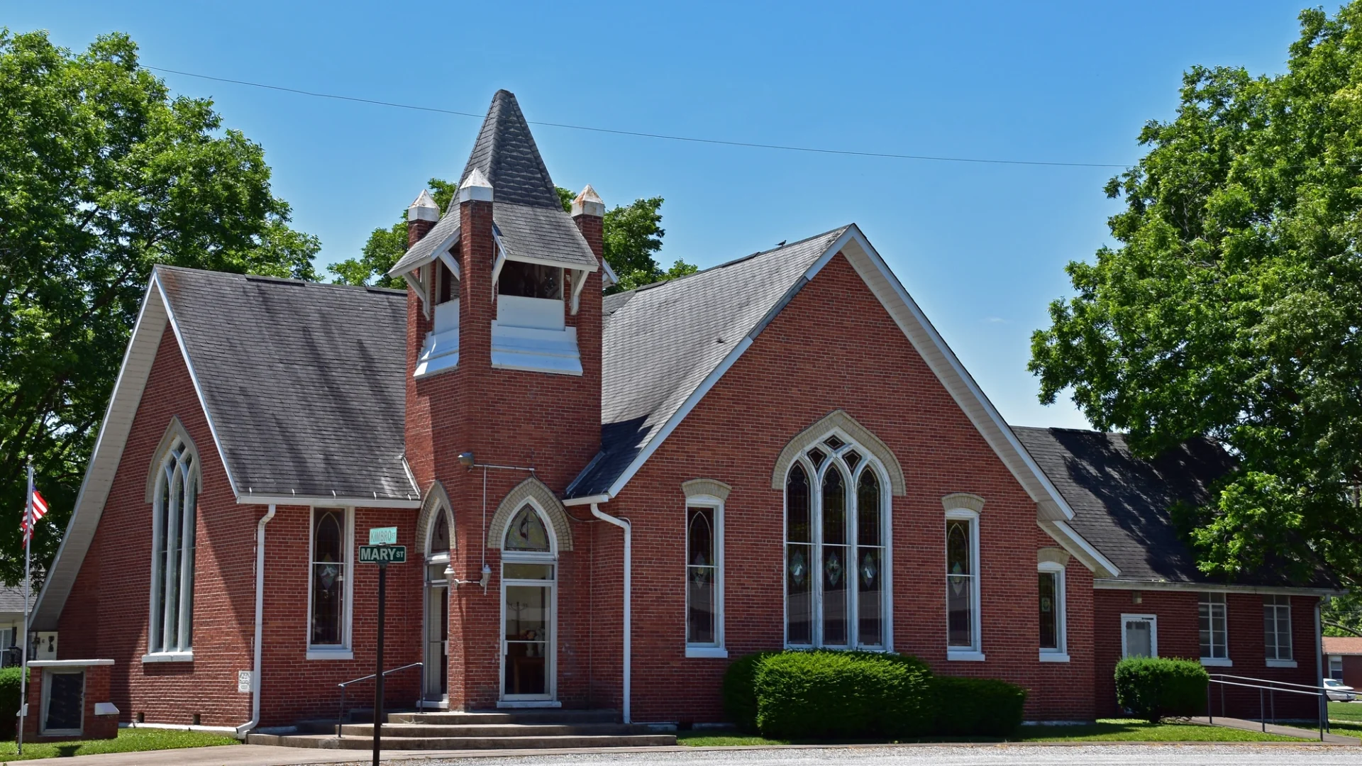 Brick church building