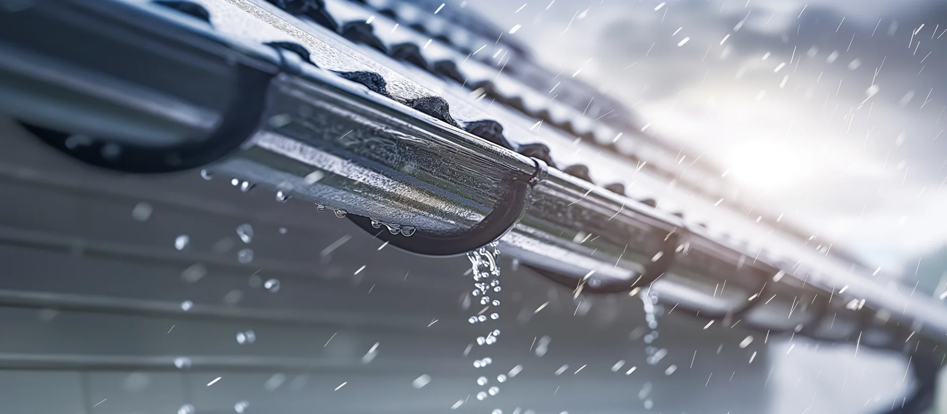 There are gutters with rain