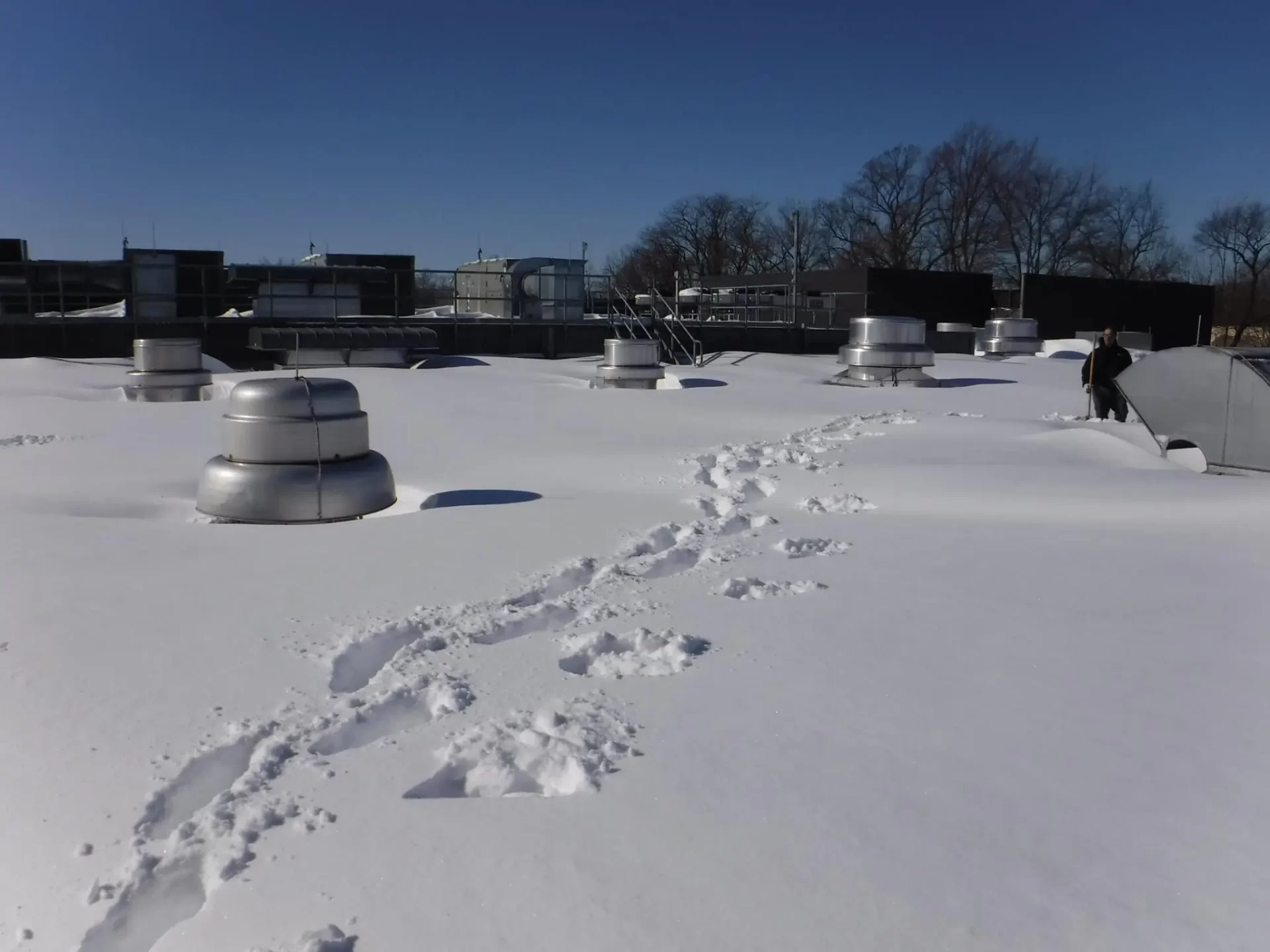Snow On Commercial Roof